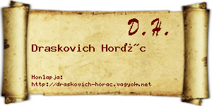 Draskovich Horác névjegykártya